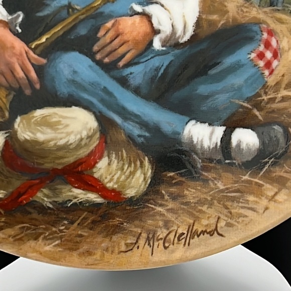 "Little Boy Blue” John McClelland Mother Goose Series Decorative Plate #2 Signed - Picture 3 of 6